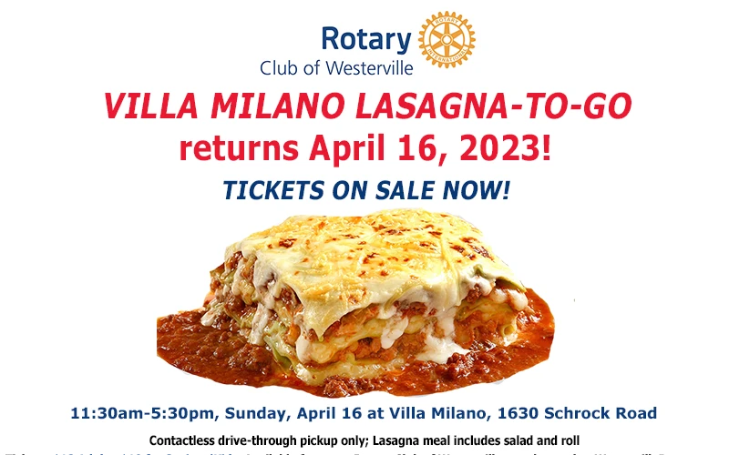 Ticket sales are open for Rotary’s 2023 ‘Lasagna-to-Go’